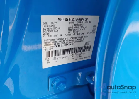 2023 Ford Mustang Mach-E Gt from USA, damaged, VIN 3FMTK4SE3PMA03033